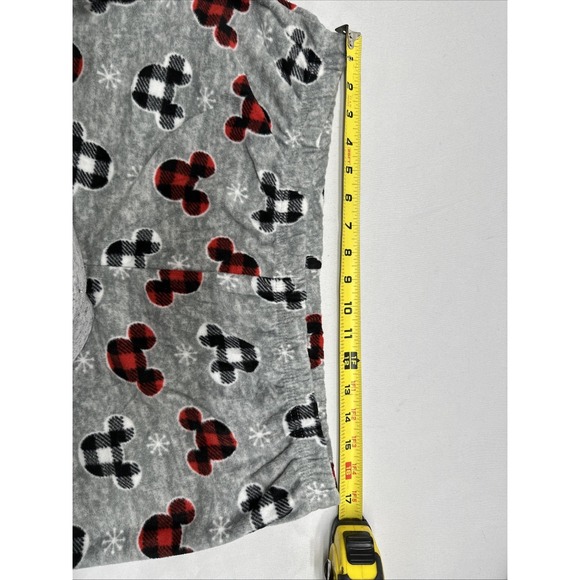 Disney Mens Lounge Pajama Pants XL Mickey Mouse Ears Buffalo Plaid Gray NWT - Picture 5 of 8